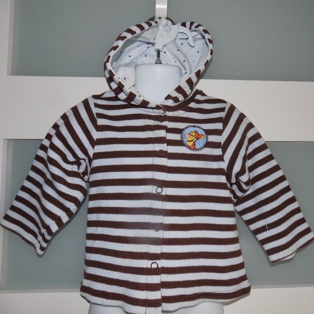 DISNEY TIGGER BROWN/BLUE STRIPED JACKET SIZE 18 MONTHS BOY'S